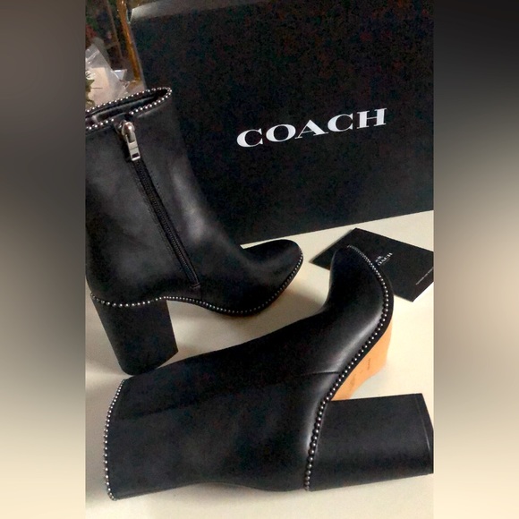 Coach Drea Beadchain Genuine Leather Boots - Picture 1 of 10